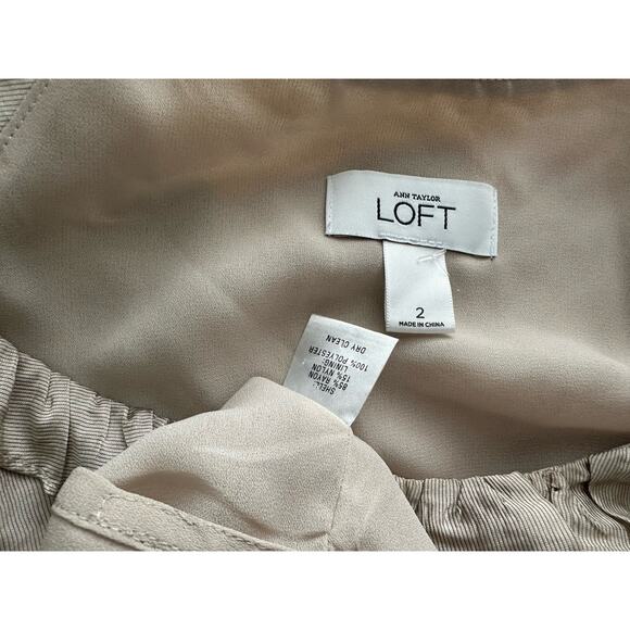 Ann Taylor Loft Champagne Gold Rayon Blend Dress Size 2 - Picture 7 of 8
